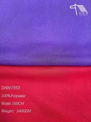 240GSM Polyester Single Jersey Fabric 1x1 Rib High Stretch Recovery για χειροπέδες
