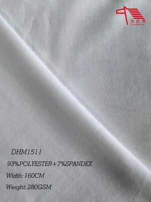 İyi bir fiyat. Spor kıyafetleri Stretch örgü kumaş Tek taraflı fırçalanmış Tek taraflı düz 280GSM 93% Poliester 7% Spandex çevrimiçi