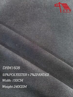 Bon prix 240GSM Tissu en spandex de polyester étirement Pique tricoté 93 7 mélange Wicking de l'humidité pour les vêtements de sport en ligne